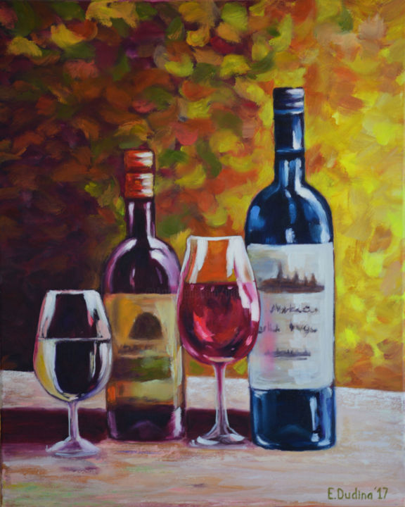 Painting titled "Wineglass.jpg" by Pannochki.Art, Original Artwork, Oil