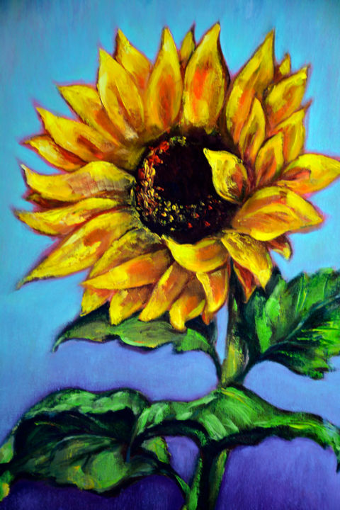 Pintura titulada "Sunflower.jpg" por Pannochki.Art, Obra de arte original, Oleo
