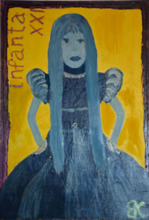 Painting titled "Infanta of XXI cent…" by Pannochki.Art, Original Artwork, Gouache