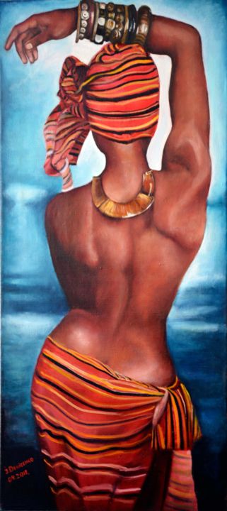 Painting titled "African_girl.jpg" by Pannochki.Art, Original Artwork, Oil