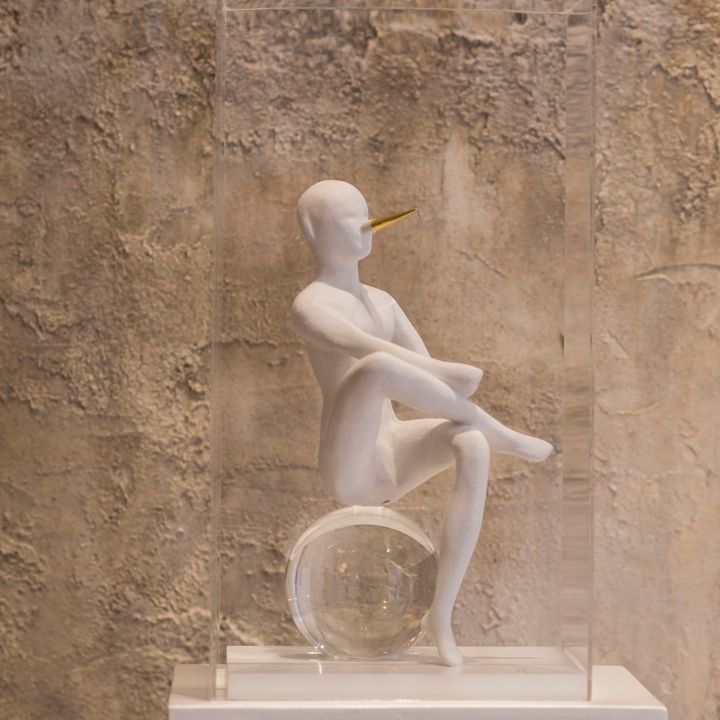 Sculpture intitulée "The Pinocchio" par Pantaleo Musarò, Œuvre d'art originale, Argile