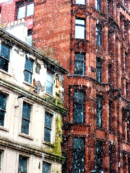 Photography titled "Snowing on the old…" by Paobel, Original Artwork, Digital Photography