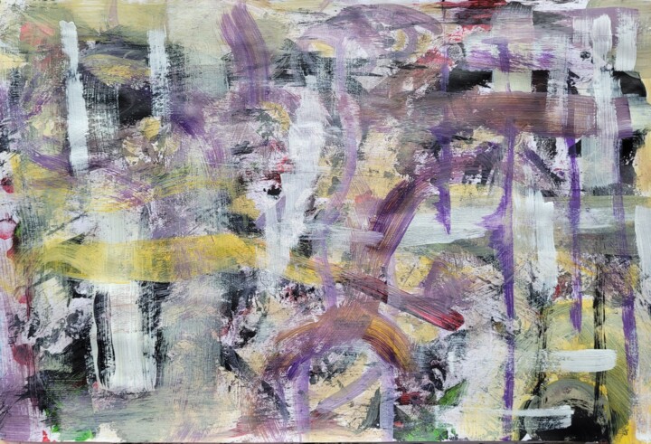Malerei mit dem Titel "Around purple" von Paobel, Original-Kunstwerk, Acryl