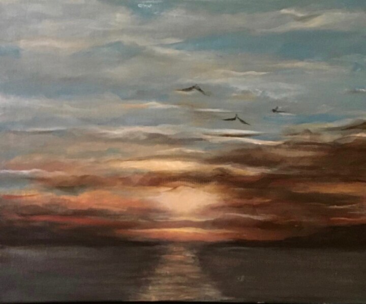 Pittura intitolato "L'alba dell'Anno Nu…" da Paola Greco, Opera d'arte originale, Acrilico