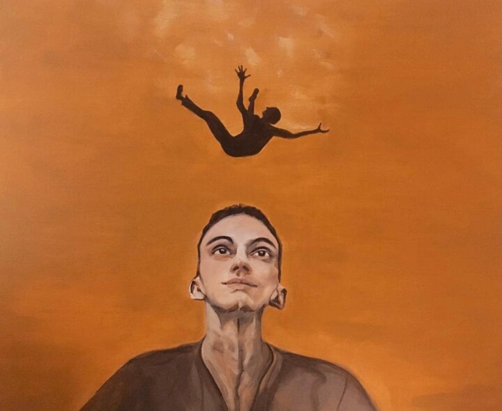 Pittura intitolato "Cadere o lasciarsi…" da Paola Greco, Opera d'arte originale, Acrilico