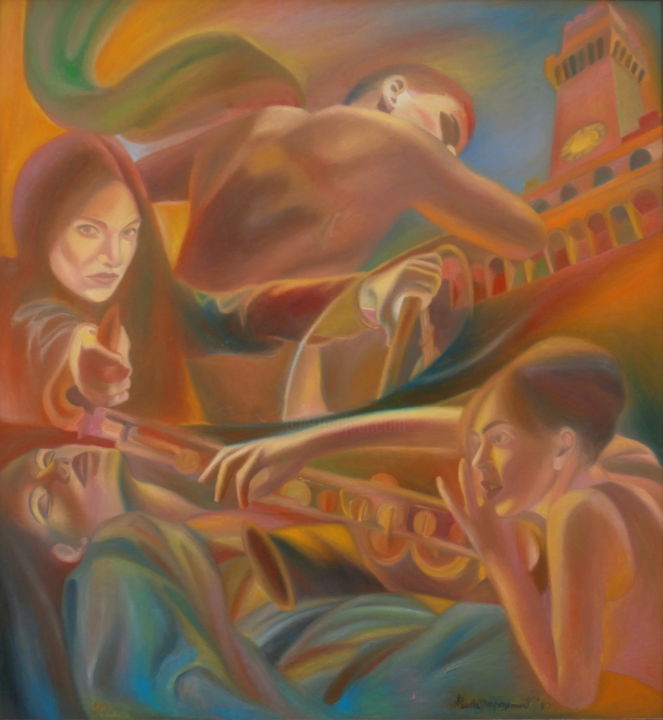 Pintura titulada "THE LADY'S DREAM" por Paola Imposimato, Obra de arte original, Oleo Montado en Bastidor de camilla de made…