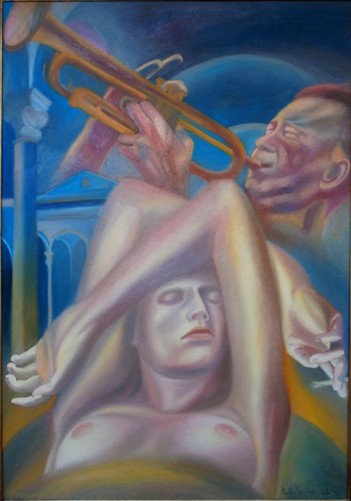 Pittura intitolato "MIDNIGHT" da Paola Imposimato, Opera d'arte originale, Olio Montato su Telaio per barella in legno