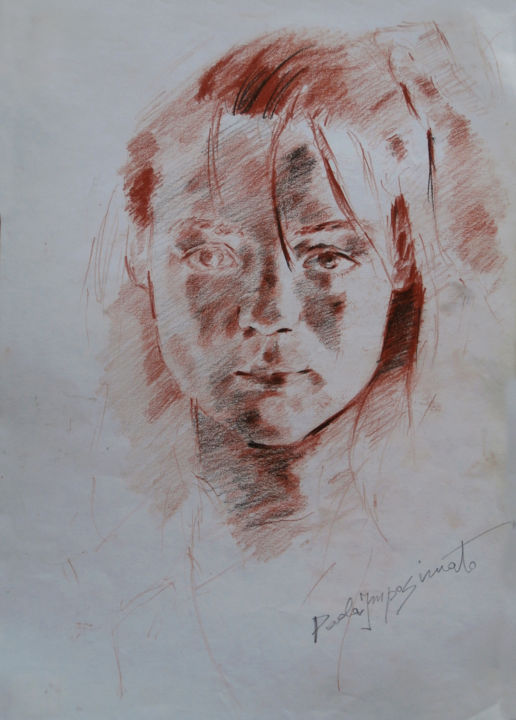 Drawing titled "MARYNA" by Paola Imposimato, Original Artwork, Graphite