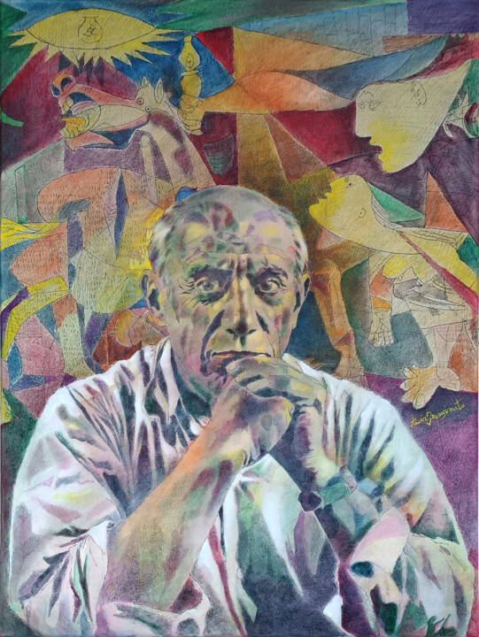 Malerei mit dem Titel "PABLO AND GUERNICA…" von Paola Imposimato, Original-Kunstwerk, Acryl