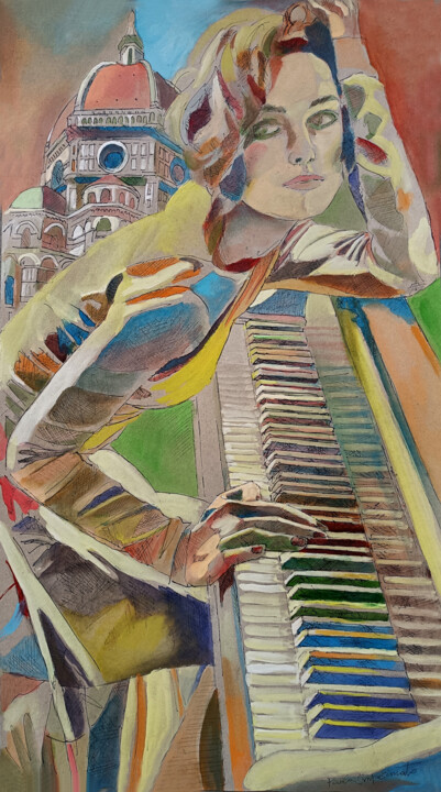 Painting titled "CONCERT IN DUOMO SQ…" by Paola Imposimato, Original Artwork, Acrylic