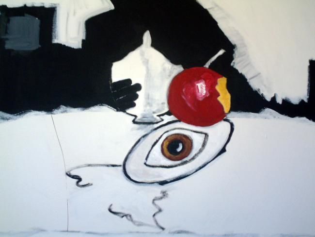 Painting titled "Servido el deseo." by Paola Cárdenaslópez, Original Artwork