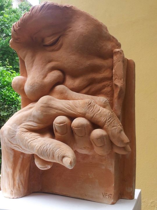 Scultura intitolato "Il bacio" da Valeria Franzoni, Opera d'arte originale,