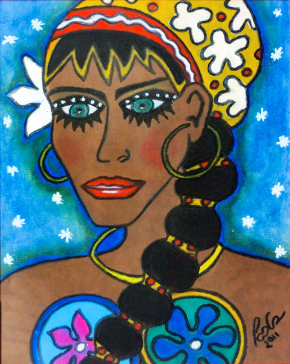 Painting titled "India morena" by Paola Moscatelli, Original Artwork, Pastel