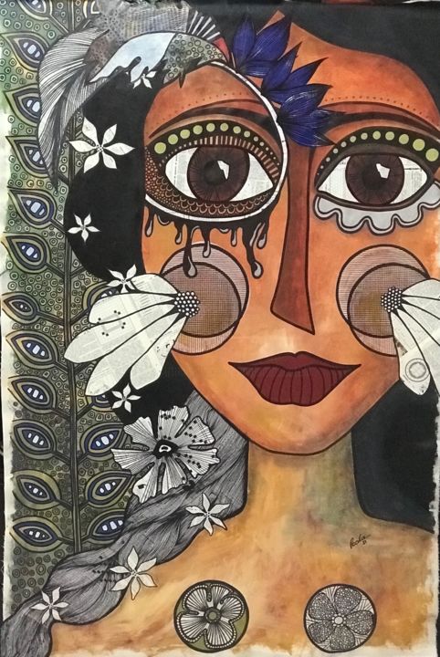 Pintura intitulada "Mahalo" por Paola Moscatelli, Obras de arte originais, Acrílico