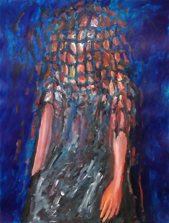 Painting titled "Donna ignota" by Paolo Avanzi, Original Artwork, Acrylic