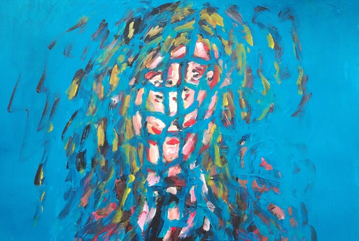 Peinture intitulée "Donna con capelli b…" par Paolo Avanzi, Œuvre d'art originale, Acrylique