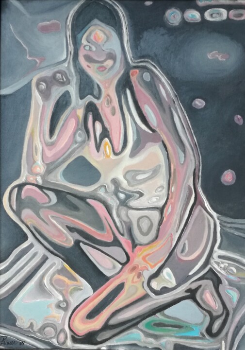 Картина под названием "Bionic woman" - Paolo Avanzi, Подлинное произведение искусства, Масло Установлен на Другая жесткая па…