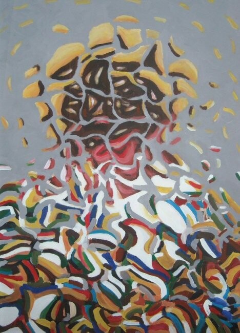 Painting titled "Arlecchino" by Paolo Avanzi, Original Artwork, Acrylic