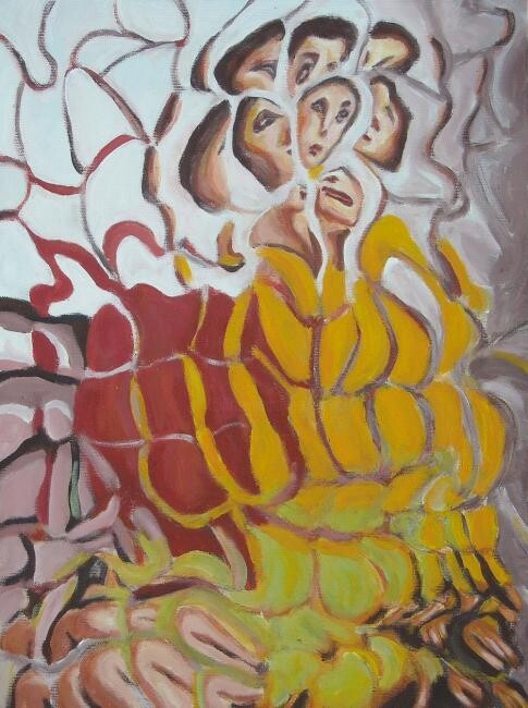Pintura intitulada "Signora seduta in g…" por Paolo Avanzi, Obras de arte originais, Óleo