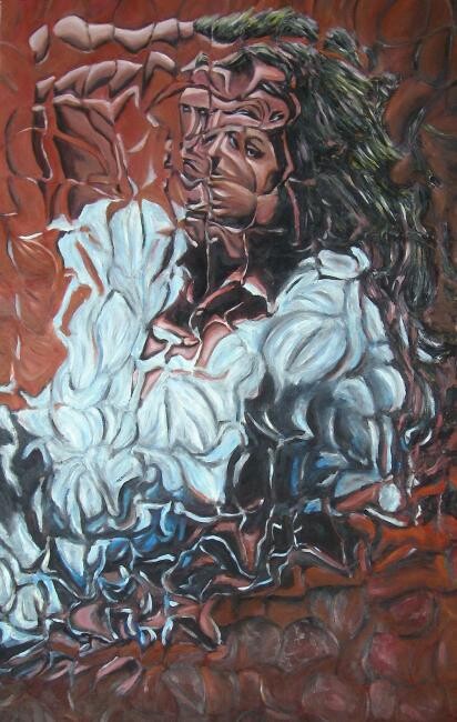 Painting titled "Pensando all'Africa" by Paolo Avanzi, Original Artwork