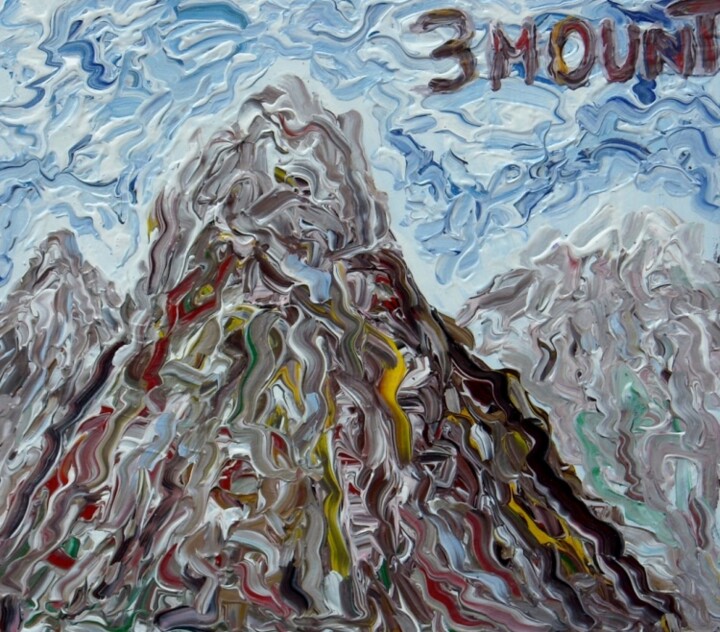 Painting titled "3 mount" by Paolo Avanzi, Original Artwork, Oil
