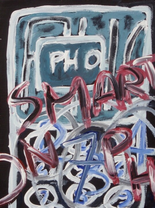 Pittura intitolato "Smartphone" da Paolo Avanzi, Opera d'arte originale, Olio