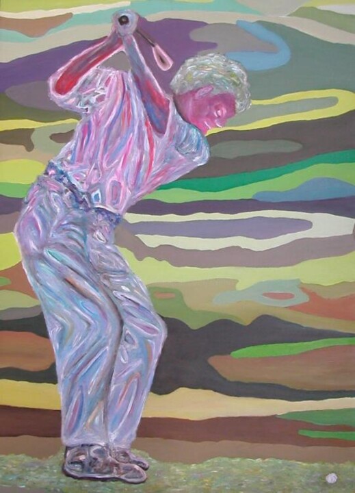 Painting titled "Il golfista" by Paolo Avanzi, Original Artwork