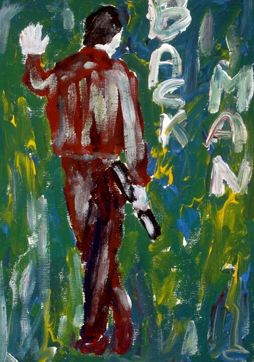 Painting titled "Back man" by Paolo Avanzi, Original Artwork