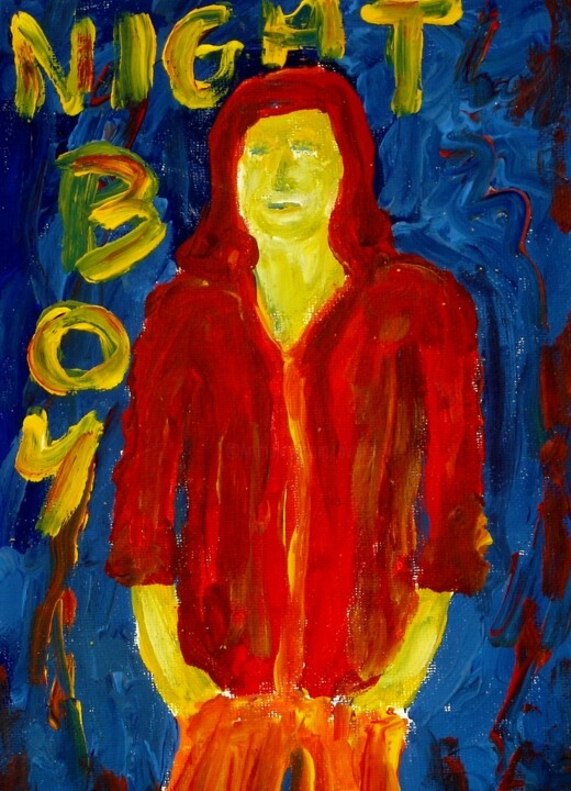 Painting titled "Night boy" by Paolo Avanzi, Original Artwork