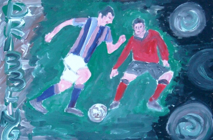 Painting titled "Dribbling" by Paolo Avanzi, Original Artwork, Oil