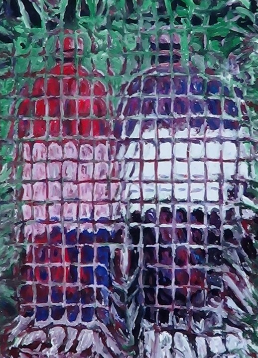 Painting titled "I due cardinali" by Paolo Avanzi, Original Artwork, Acrylic