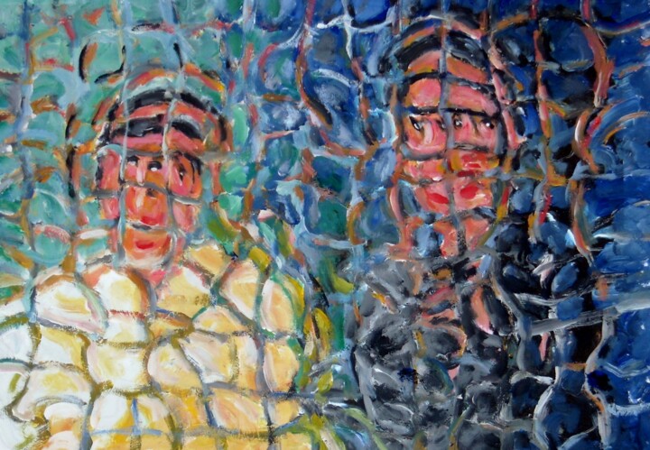Painting titled "Studio di coppia ma…" by Paolo Avanzi, Original Artwork, Acrylic