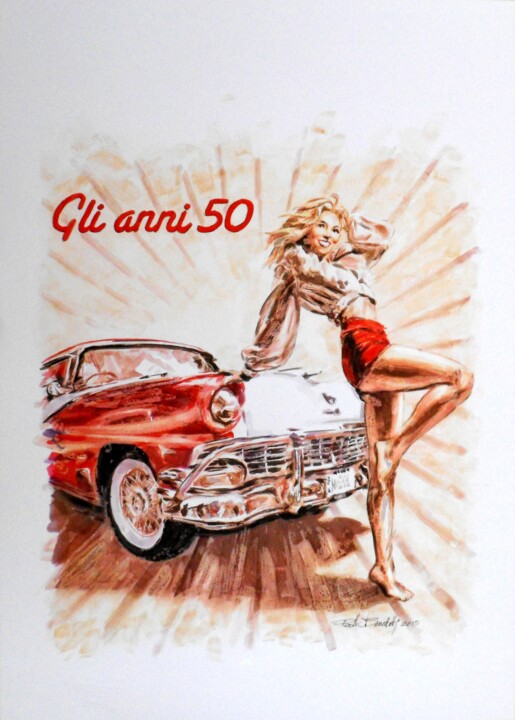 Painting titled "ANNI 50 - 666.jpg" by Paolo Benedetti, Original Artwork, Acrylic