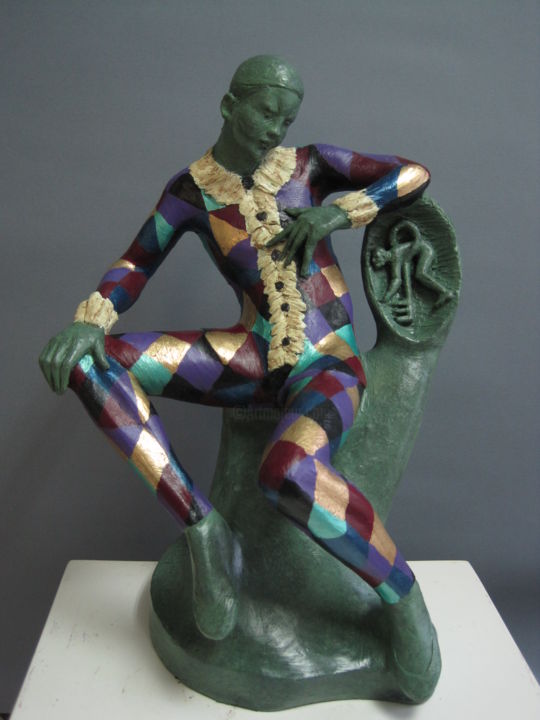Skulptur mit dem Titel "L'avaro" von Paolo Camporese, Original-Kunstwerk, Terra cotta