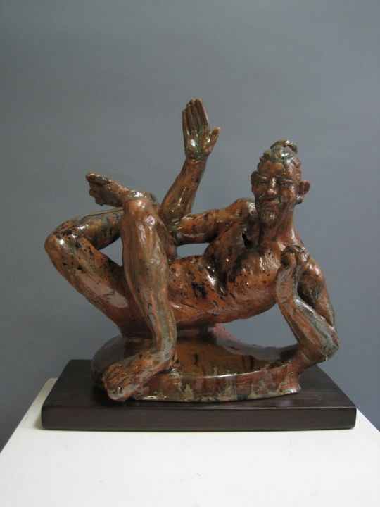 Sculpture intitulée "yoga 2" par Paolo Camporese, Œuvre d'art originale, Céramique