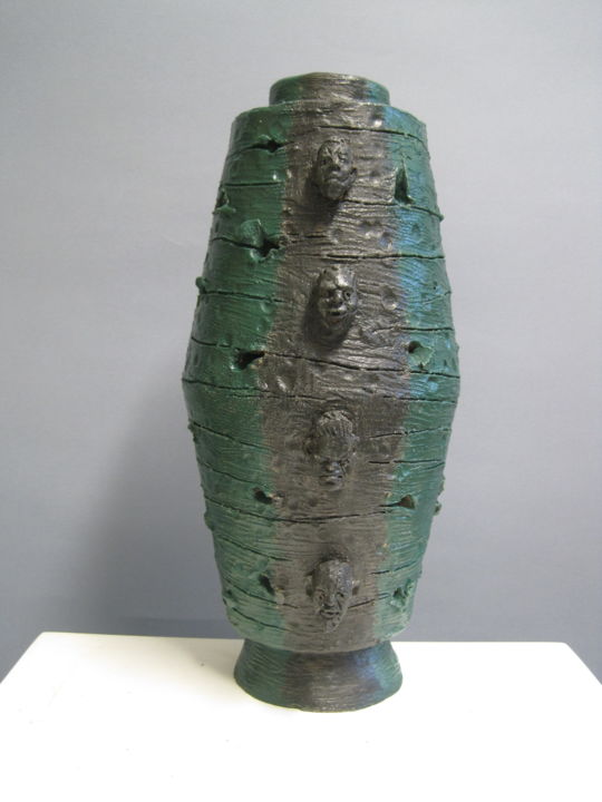 Sculpture titled "Vaso di Lombroso ve…" by Paolo Camporese, Original Art, Terra cotta