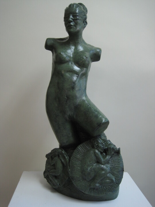 Sculpture titled "La musa e i musici" by Paolo Camporese, Original Artwork, Terra cotta
