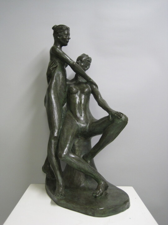 Sculpture titled "Le bagnanti" by Paolo Camporese, Original Artwork, Terra cotta