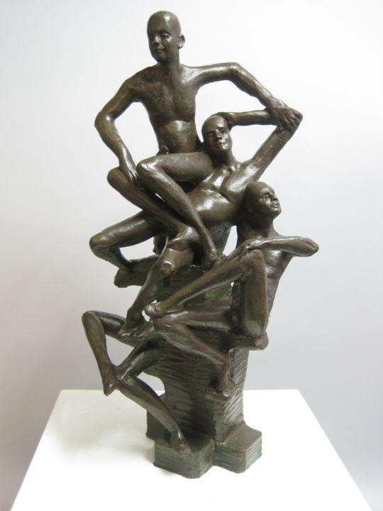 Scultura intitolato "Il riposo degli acr…" da Paolo Camporese, Opera d'arte originale, Terracotta