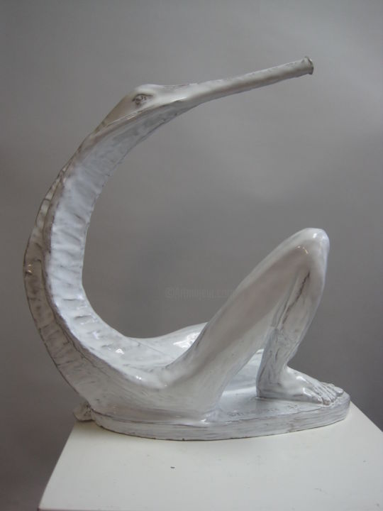 Скульптура под названием "Alice bianca" - Paolo Camporese, Подлинное произведение искусства, Керамика