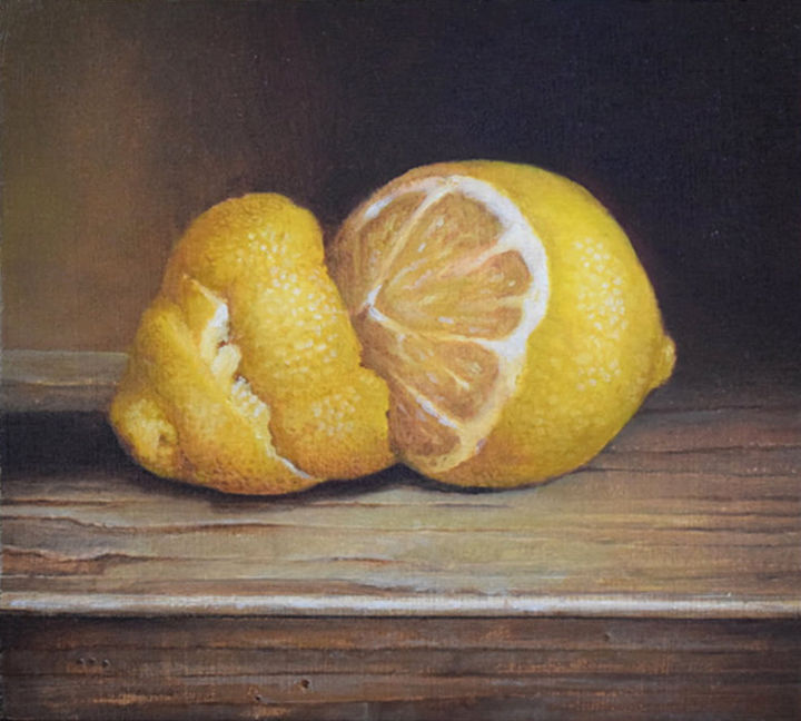 Painting titled "LIMONE" by Paolo Guido, Original Artwork, Oil