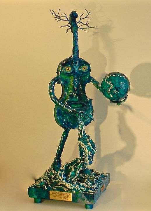 Sculpture titled "Cod 007 " God of Wa…" by Paolo Orlando, Original Artwork, Resin