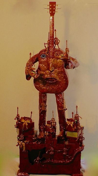 Skulptur mit dem Titel "Scultura  " Ciao Pi…" von Paolo Orlando, Original-Kunstwerk, Holz