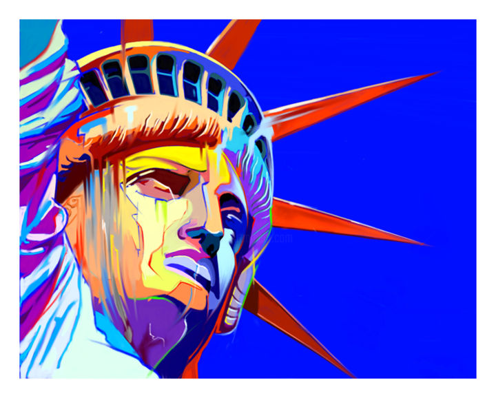 Digital Arts titled "Colors of Liberty" by Paolo Luino, Original Artwork, Digital Painting