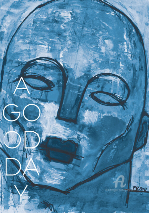 Printmaking titled "A good Da-Blue vers…" by Paolo Rizzi, Original Artwork, Digital Print