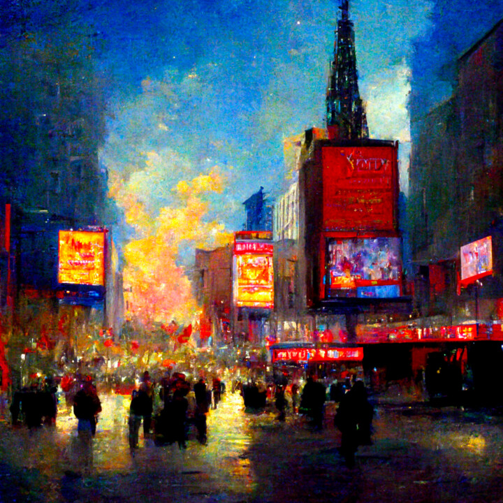 Digital Arts titled "TIME SQUARE" by Paolo Volante, Original Artwork, AI generated image
