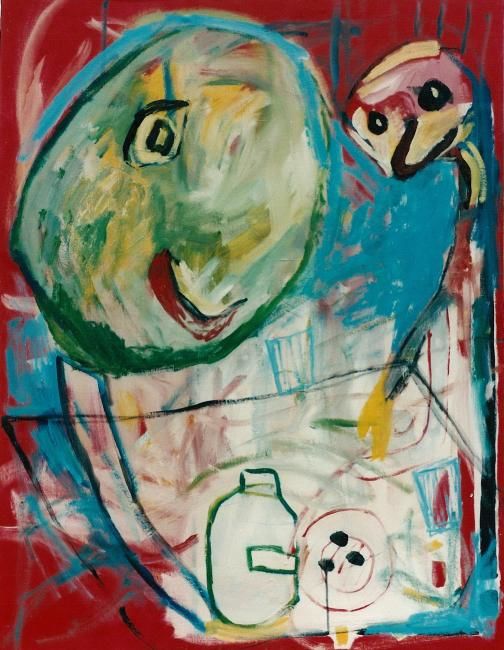 Картина под названием "L'apéro" - Emmanuelle Rostaing, Подлинное произведение искусства, Акрил Установлен на Деревянная рама…