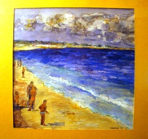 Dessin intitulée "plage Skanes" par Andre Ramond, Œuvre d'art originale