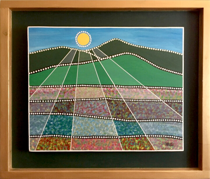 Painting titled "Fiori e colori sott…" by Papi Moreno, Original Artwork, Acrylic Mounted on Wood Panel