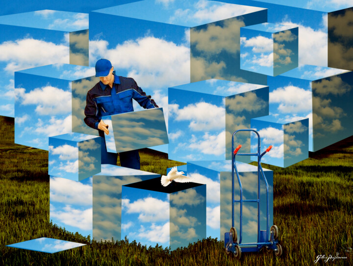 Arts numériques intitulée "Un coin du ciel" par Gilles Papineau, Œuvre d'art originale, Travail numérique 2D